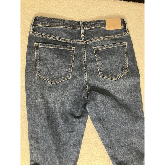 Seven7 Women's Slim Straight Jeans Size 8 Birch Blue Dark Wash Denim Stretch - Picture 7 of 11